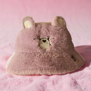 CARE BEARS Plush Bucket Hat in Light Purple with Ear Details. Size OS.